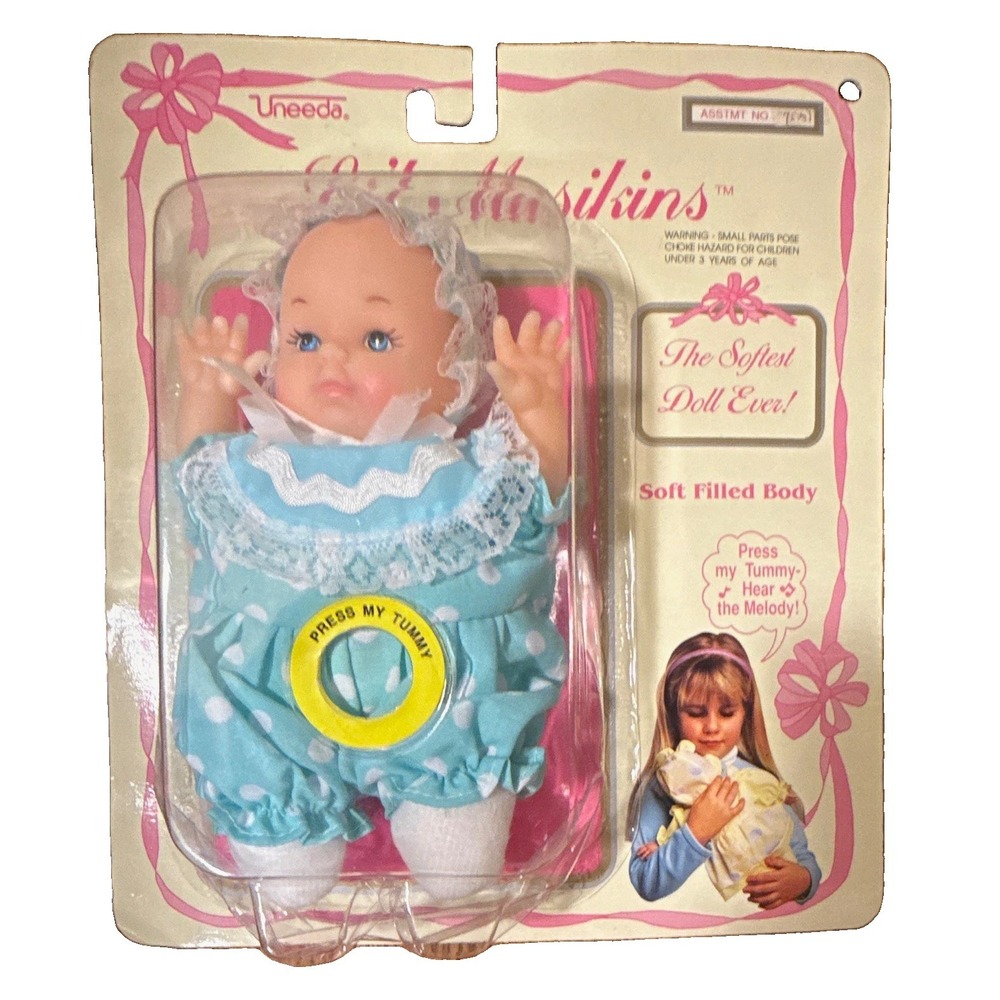 Uneeda Li'l Musikins Soft Body Baby Doll Girl Blue Eyes Light Orig Unopened 1980